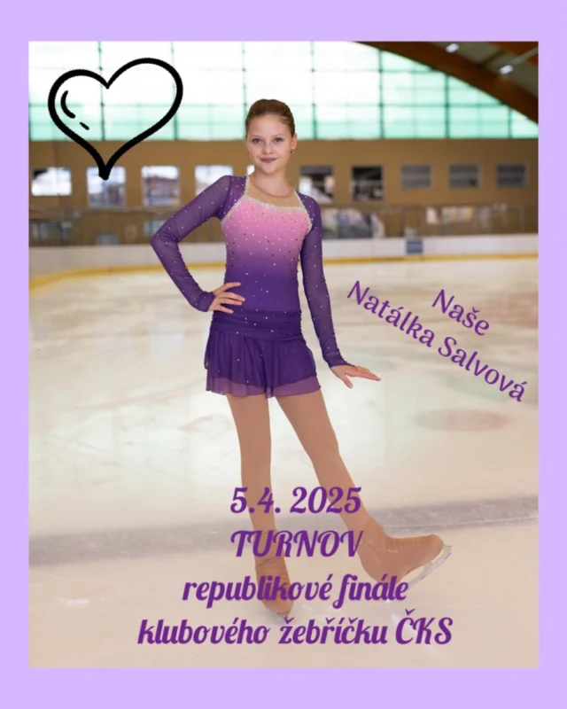 Zítra nastoupí naše Natálka k velkému závodu v Turnově ⛸️ Zatím, co její kamarádky z klubu už odpočívají, Naty celý týden pilně trénovala. Udělala pro svůj velký závod maximum, a tak jí moc přejeme, ať se jí volná jízda podaří 🍀 Natálko, myslíme na Tebe 💗, držíme palce a budeme fandit. Hodně štěstí ⭐️ Máme Tě rádi 😘